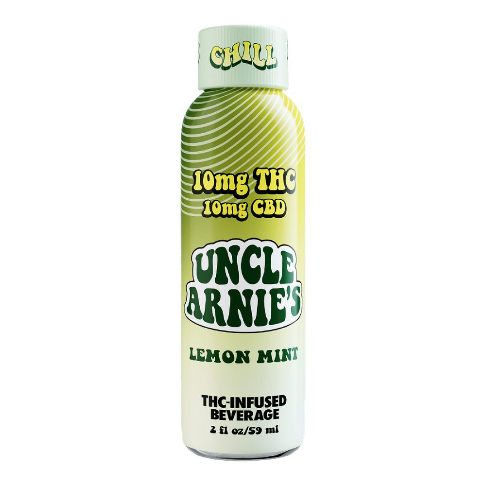 Uncle Arnie's Lemon Mint 10mg THC + 10mg CBD 2 fl oz shot