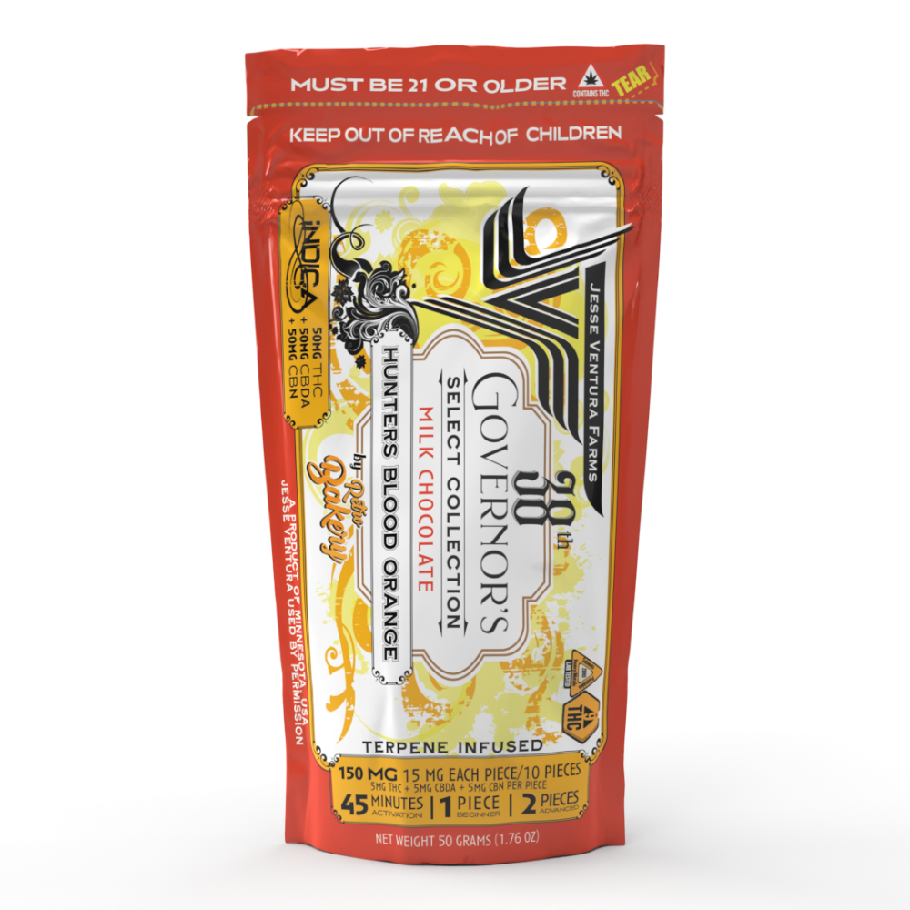 Jesse Ventura Farms x Retro Bakery Hunter's Blood Orange Milk Chocolate Bar - Full Spectrum THC Minnesota