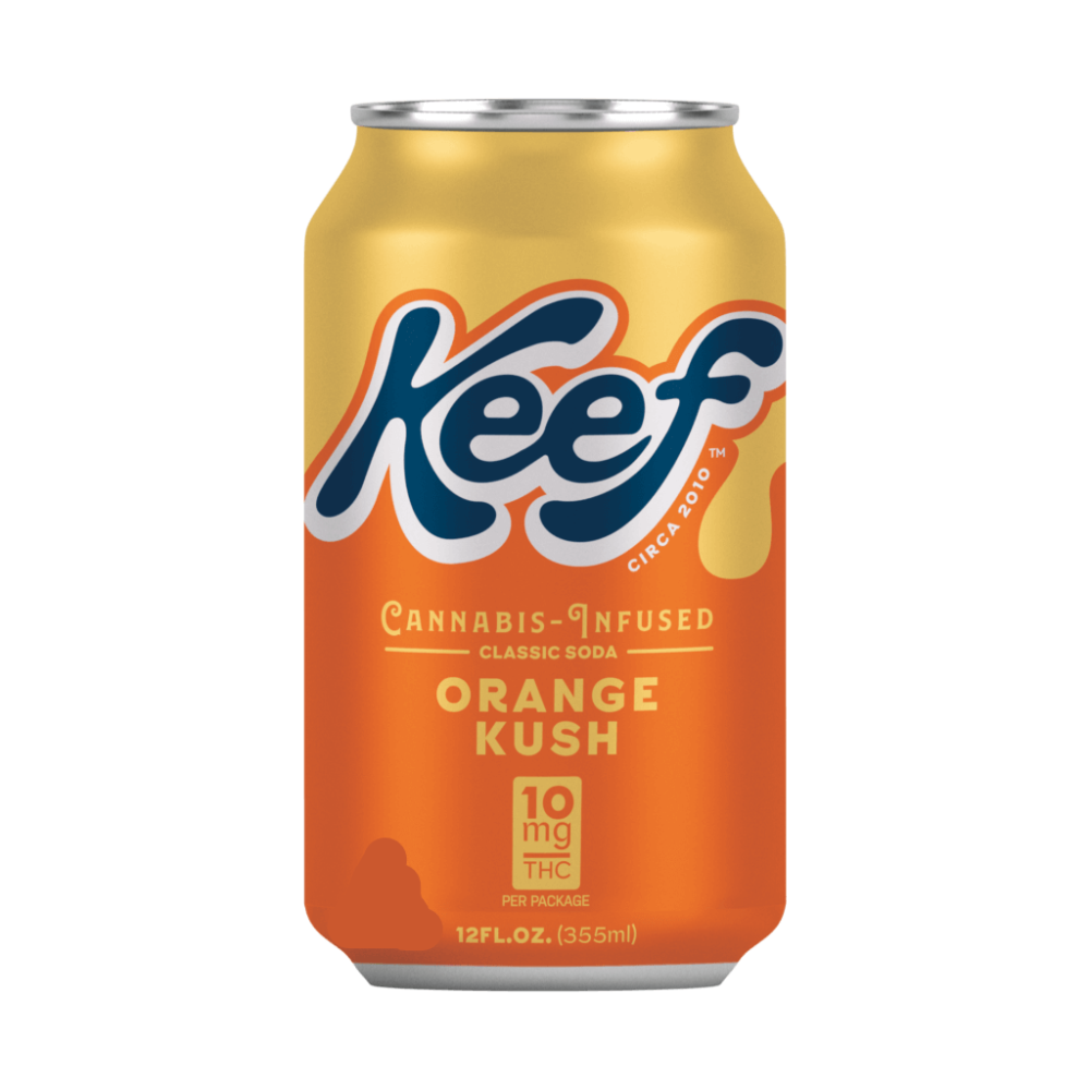 Keef Orange Kush cannabis-infused classic soda with 10mg THC in a 12oz can