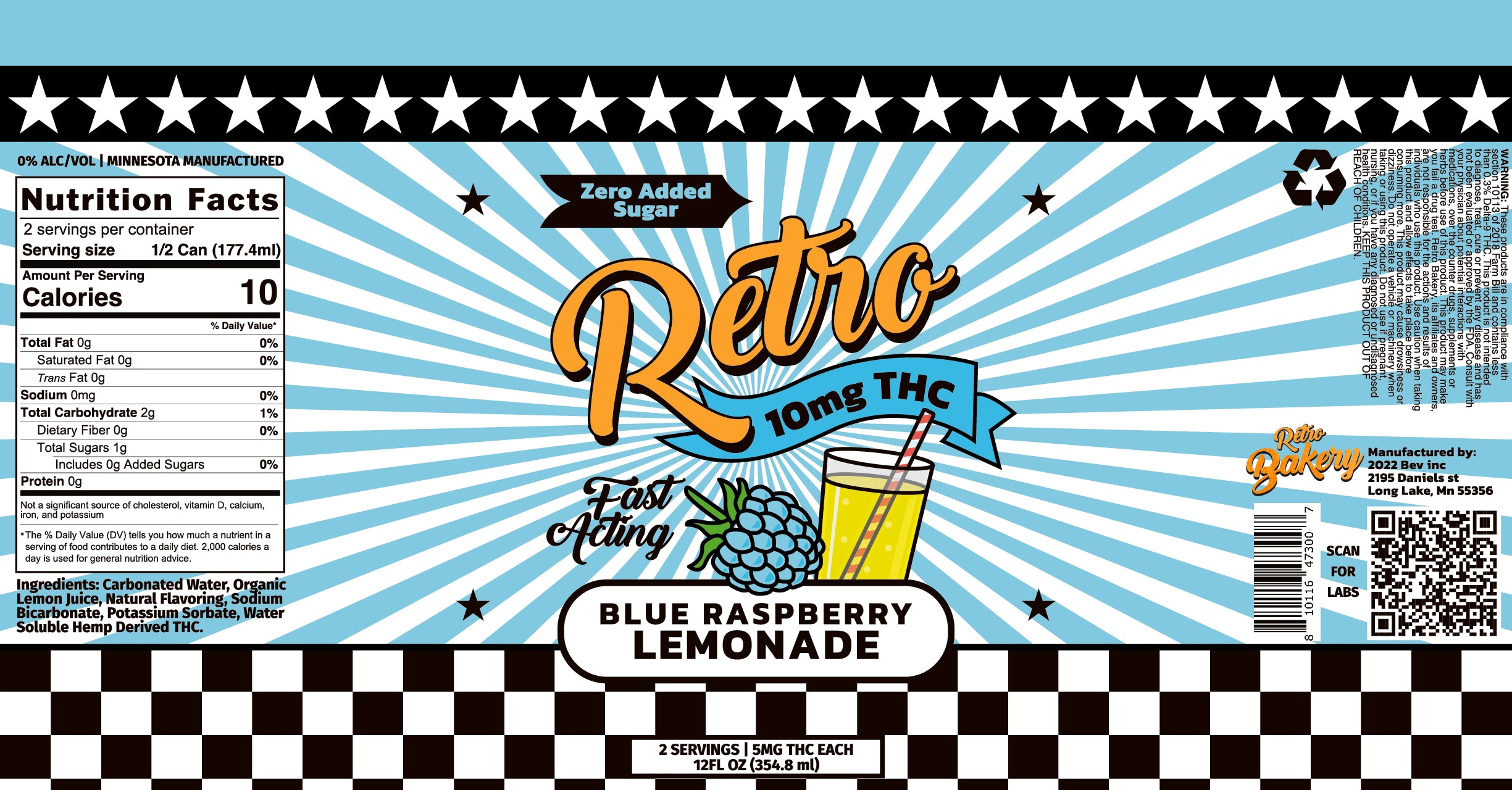 Retro Bakery Blue Raspberry Lemonade THC Drink Image 2 Minnesota
