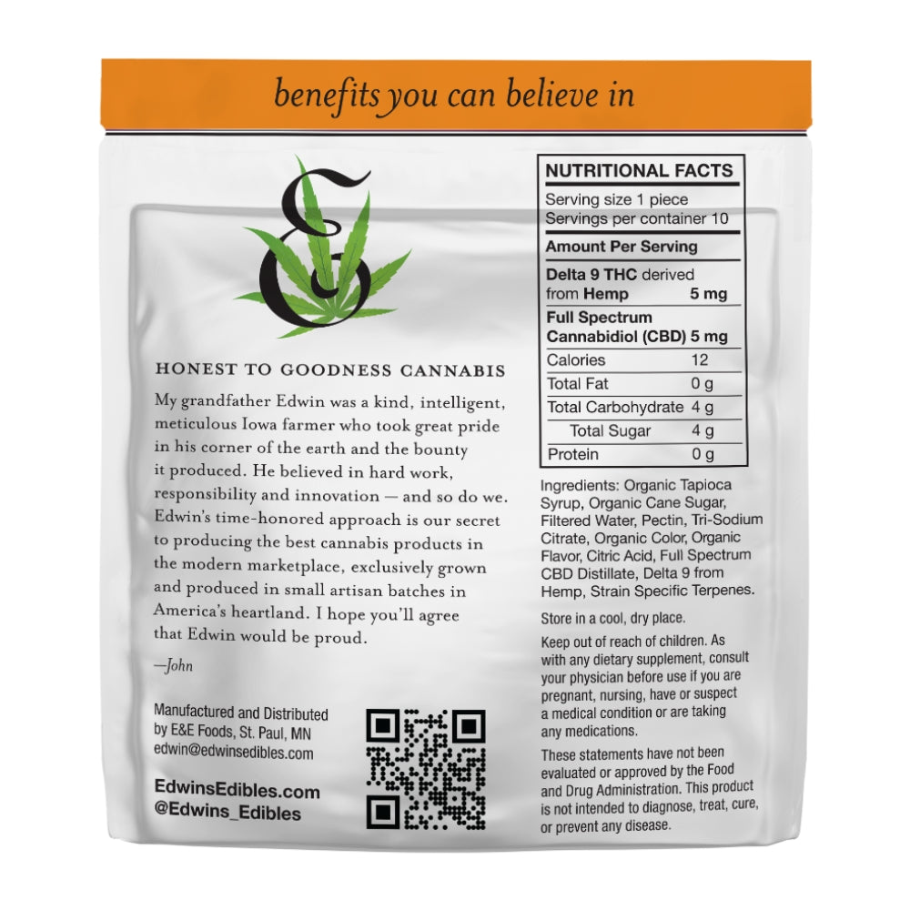 Edwin's Edibles Mimosa Vegan Gummies - 1:1 THC:CBD THC CBD Gummy Image 2 Minnesota