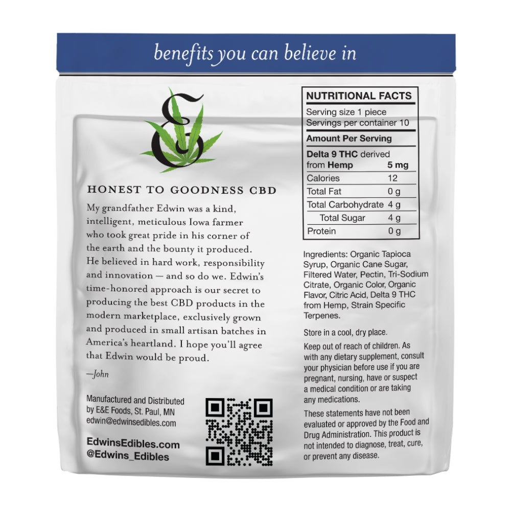 Edwin's Edibles The Farmer Vegan Gummies THC Gummy Image 2 Minnesota