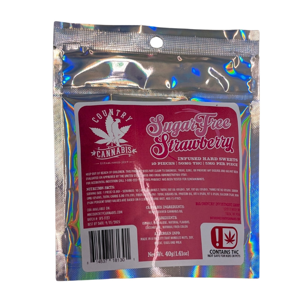 Country Cannabis Sugar Free Strawberry Hard Candy THC Minnesota
