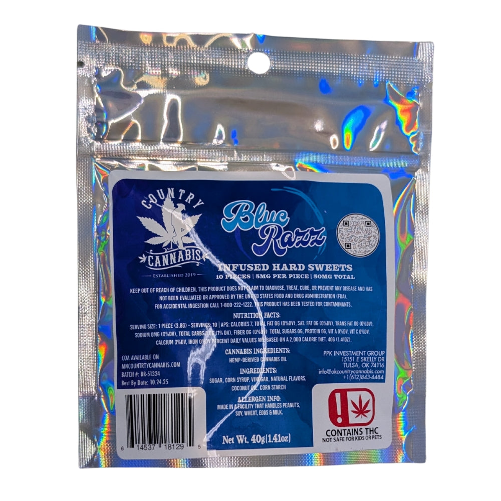 Country Cannabis Blue Raspberry Hard Candy THC Minnesota