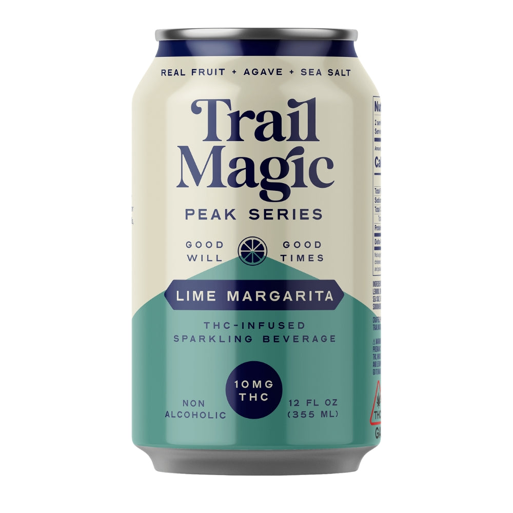 Trail Magic Peak Series 10mg THC Lime Margarita non-alcoholic sparkling beverage by Minneapolis Cider Company in 12 fl oz can