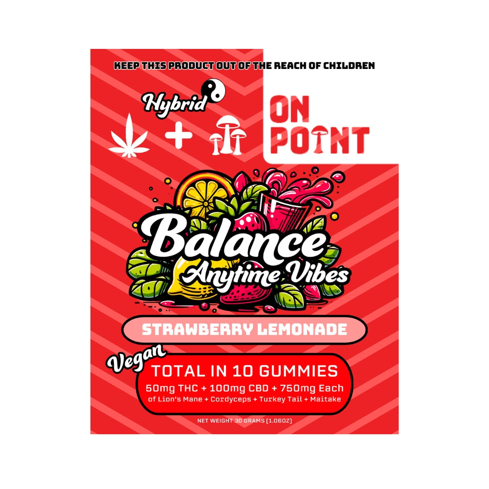 On Point Strawberry Lemonade Vegan Gummies - Mushroom Infused THC Gummy Minnesota