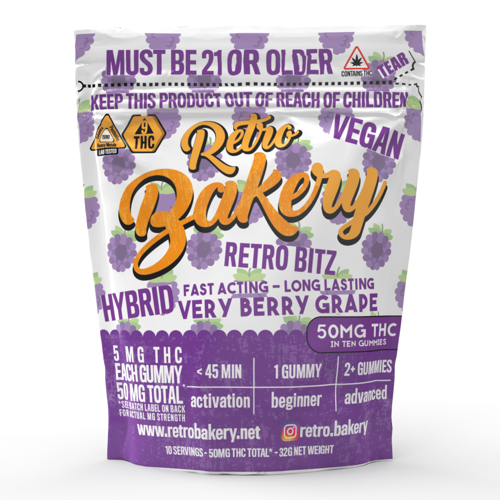 Retro Bakery Very Berry Grape Vegan Gummies THC Gummy Minnesota